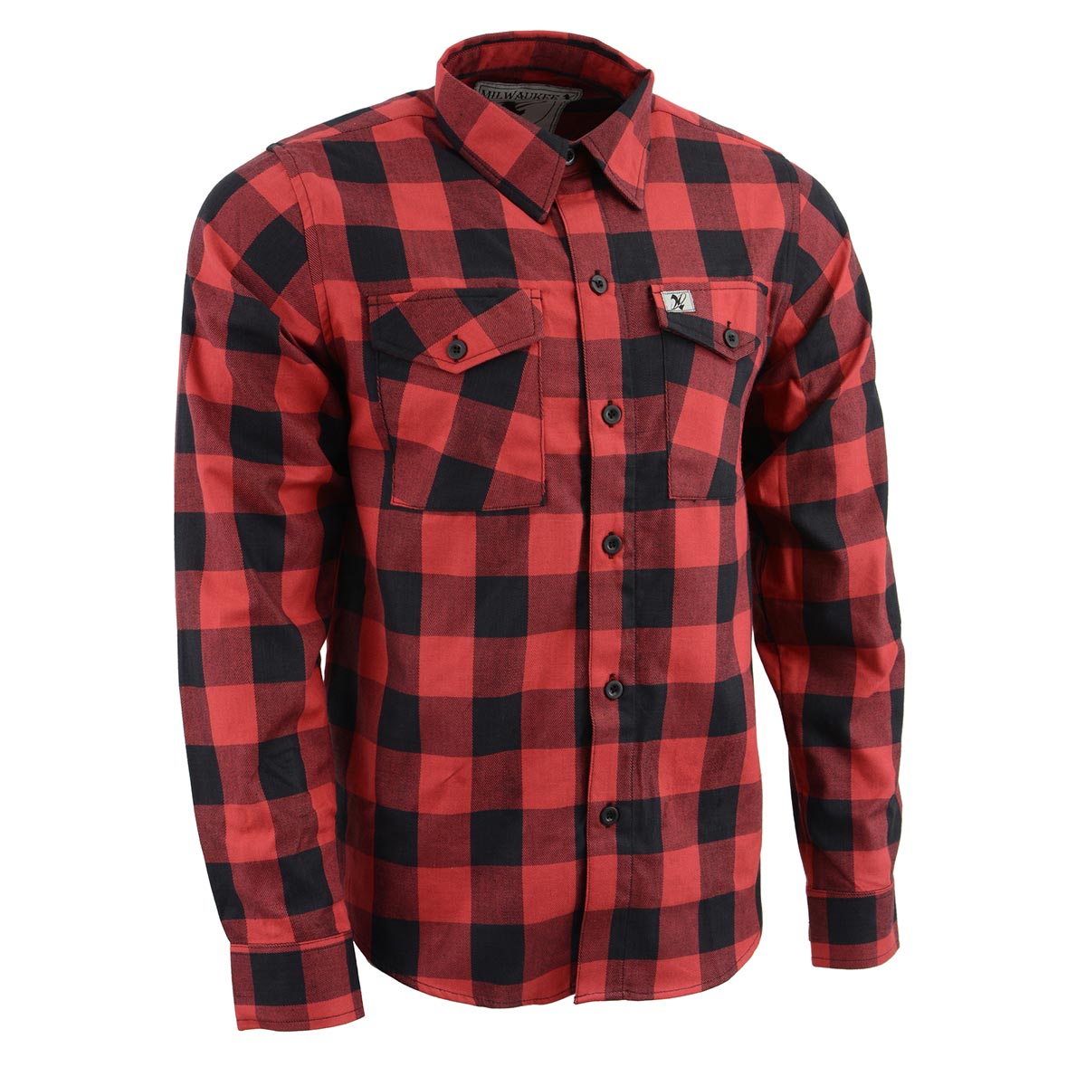 Milwaukee Leather Men's Flannel Plaid Shirt Black and Red Long Sleeve ...