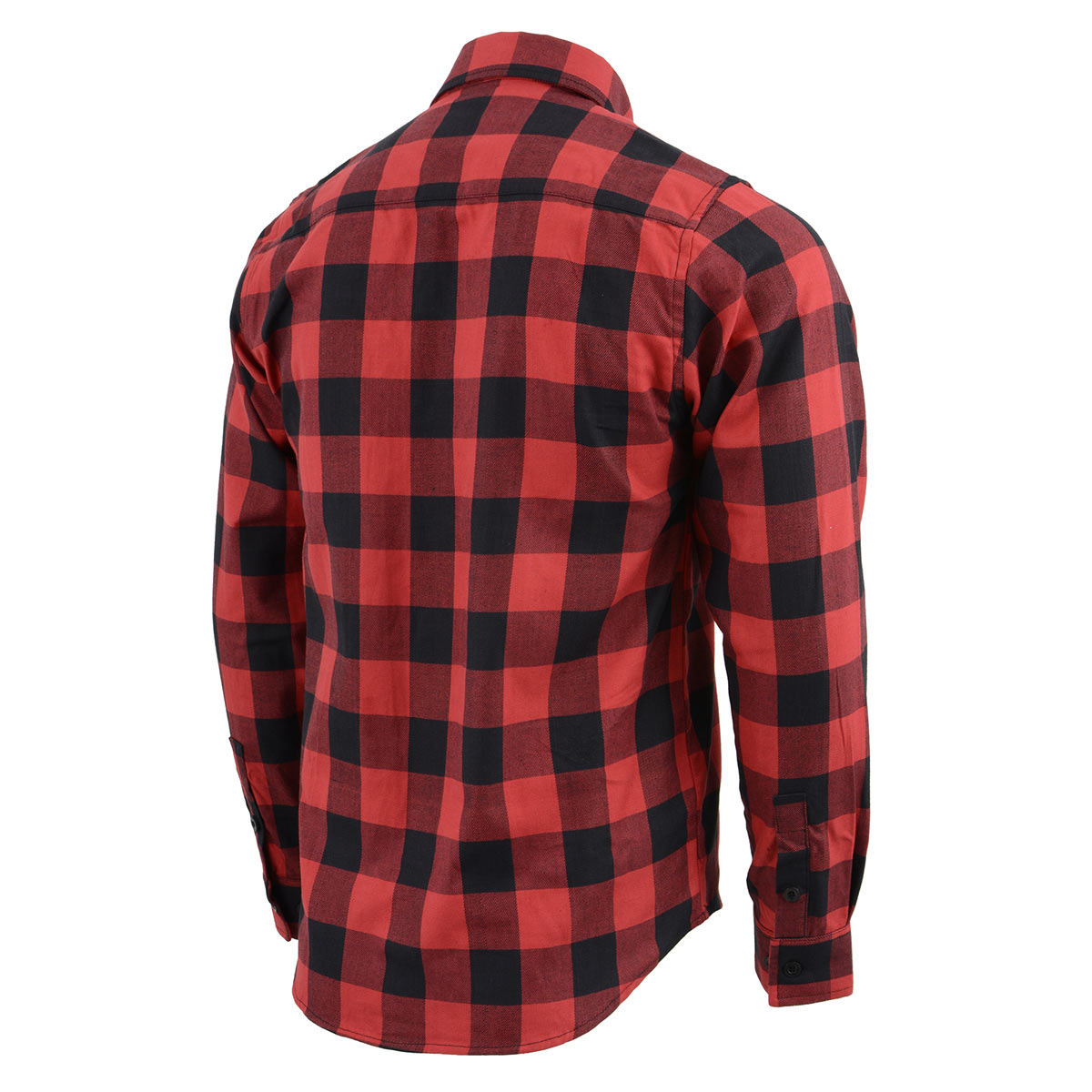 Milwaukee Leather Men's Flannel Plaid Shirt Black and Red Long Sleeve Cotton Button Down Shirt MNG11631