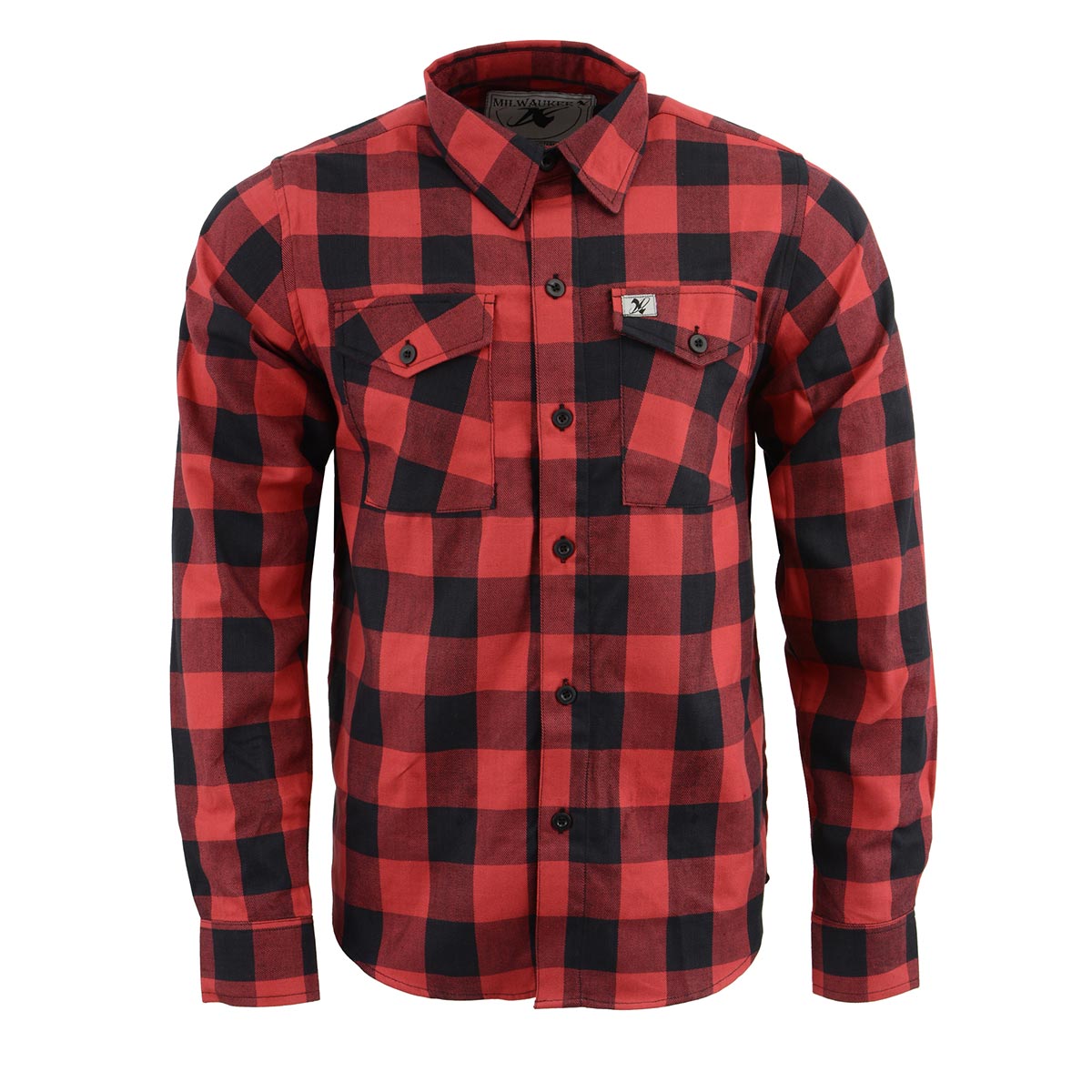 Milwaukee Leather Men's Flannel Plaid Shirt Black and Red Long Sleeve ...