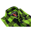 Milwaukee Leather MNG11632 Men's Flannel Plaid Black and Neon Green Long Sleeve Cotton Button Down Shirt