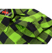 Milwaukee Leather MNG11632 Men's Flannel Plaid Black and Neon Green Long Sleeve Cotton Button Down Shirt