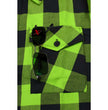 Milwaukee Leather MNG11632 Men's Flannel Plaid Black and Neon Green Long Sleeve Cotton Button Down Shirt