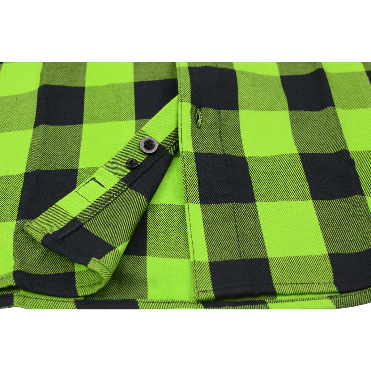Milwaukee Leather MNG11632 Men's Flannel Plaid Black and Neon