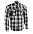 Milwaukee Leather MNG11633 Men's Flannel Plaid Shirt Black and White Long Sleeve Cotton Button Down Shirt