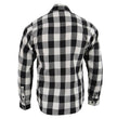Milwaukee Leather MNG11633 Men's Flannel Plaid Shirt Black and White Long Sleeve Cotton Button Down Shirt