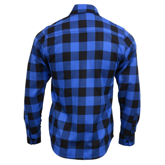 Milwaukee Leather Men’s Plaid Flannel Long Sleeve Shirt with Chest Pockets