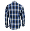 Milwaukee Leather MNG11635 Men's Flannel Plaid Blue and White Long Sleeve Cotton Button Down Shirt