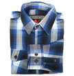 Milwaukee Leather MNG11635 Men's Flannel Plaid Blue and White Long Sleeve Cotton Button Down Shirt