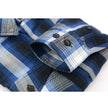 Milwaukee Leather MNG11635 Men's Flannel Plaid Blue and White Long Sleeve Cotton Button Down Shirt