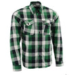 Milwaukee Leather MNG11636 Men's Flannel Plaid Shirt Green and White Long Sleeve Cotton Button Down Shirt