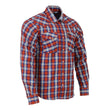 Milwaukee Leather MNG11638 Men's Red and Blue with White Long Sleeve Cotton Flannel Shirt