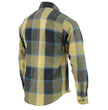 Milwaukee Leather MNG11639 Men's Flannel Plaid Beige with Black and Blue Long Sleeve Cotton Button Down Shirt