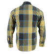 Milwaukee Leather MNG11639 Men's Flannel Plaid Beige with Black and Blue Long Sleeve Cotton Button Down Shirt