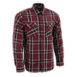 Milwaukee Leather MNG11640 Men's Flannel Plaid Shirt Maroon Black and White Long Sleeve Cotton Button Down Shirt