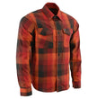 Milwaukee Leather MNG11641 Men's Flannel Plaid Shirt Orange with Red and Black Long Sleeve Cotton Button Down Shirt