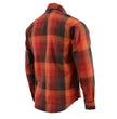 Milwaukee Leather MNG11641 Men's Flannel Plaid Shirt Orange with Red and Black Long Sleeve Cotton Button Down Shirt