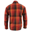 Milwaukee Leather MNG11641 Men's Flannel Plaid Shirt Orange with Red and Black Long Sleeve Cotton Button Down Shirt