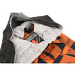 Milwaukee Leather MNG11642 Men's Flannel Plaid Orange and Black Long Sleeve Cotton Button Down Shirt w/ Hoodie