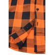 Milwaukee Leather MNG11642 Men's Flannel Plaid Orange and Black Long Sleeve Cotton Button Down Shirt w/ Hoodie