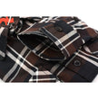 Milwaukee Leather MNG11643 Men's Flannel Plaid Brown Black and White Long Sleeve Cotton Button Down Shirt