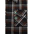Milwaukee Leather MNG11643 Men's Flannel Plaid Brown Black and White Long Sleeve Cotton Button Down Shirt