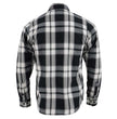 Milwaukee Leather MNG11644 Men's Flannel Plaid Black and White Long Sleeve Cotton Button Down Shirt