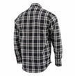 Milwaukee Leather MNG11646 Men's Flannel Plaid Shirt Black and White Long Sleeve Cotton Button Down Shirt