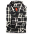 Milwaukee Leather Men's Flannel Plaid Shirt Black and White Long Sleeve Cotton Button Down Shirt MNG11646