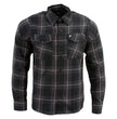 Milwaukee Leather MNG11647 Men's Black with Grey and Red Long Sleeve Cotton Flannel Shirt