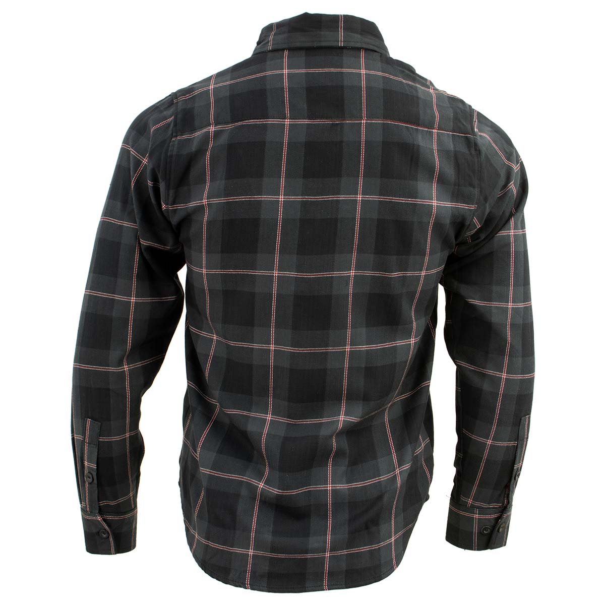 Milwaukee Leather MNG11647 Men's Black with Grey and Red Long Sleeve Cotton Flannel Shirt