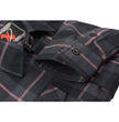 Milwaukee Leather MNG11647 Men's Black with Grey and Red Long Sleeve Cotton Flannel Shirt