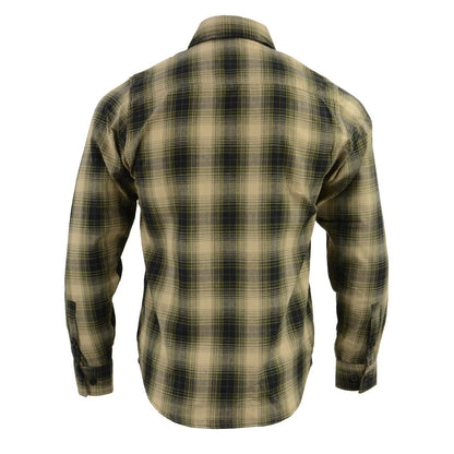 Milwaukee Leather MNG11649 Men's Grey with Black Long Sleeve Cotton Flannel Shirt