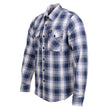 Milwaukee Leather MNG11650 Men's Blue and White Long Sleeve Cotton Flannel Shirt