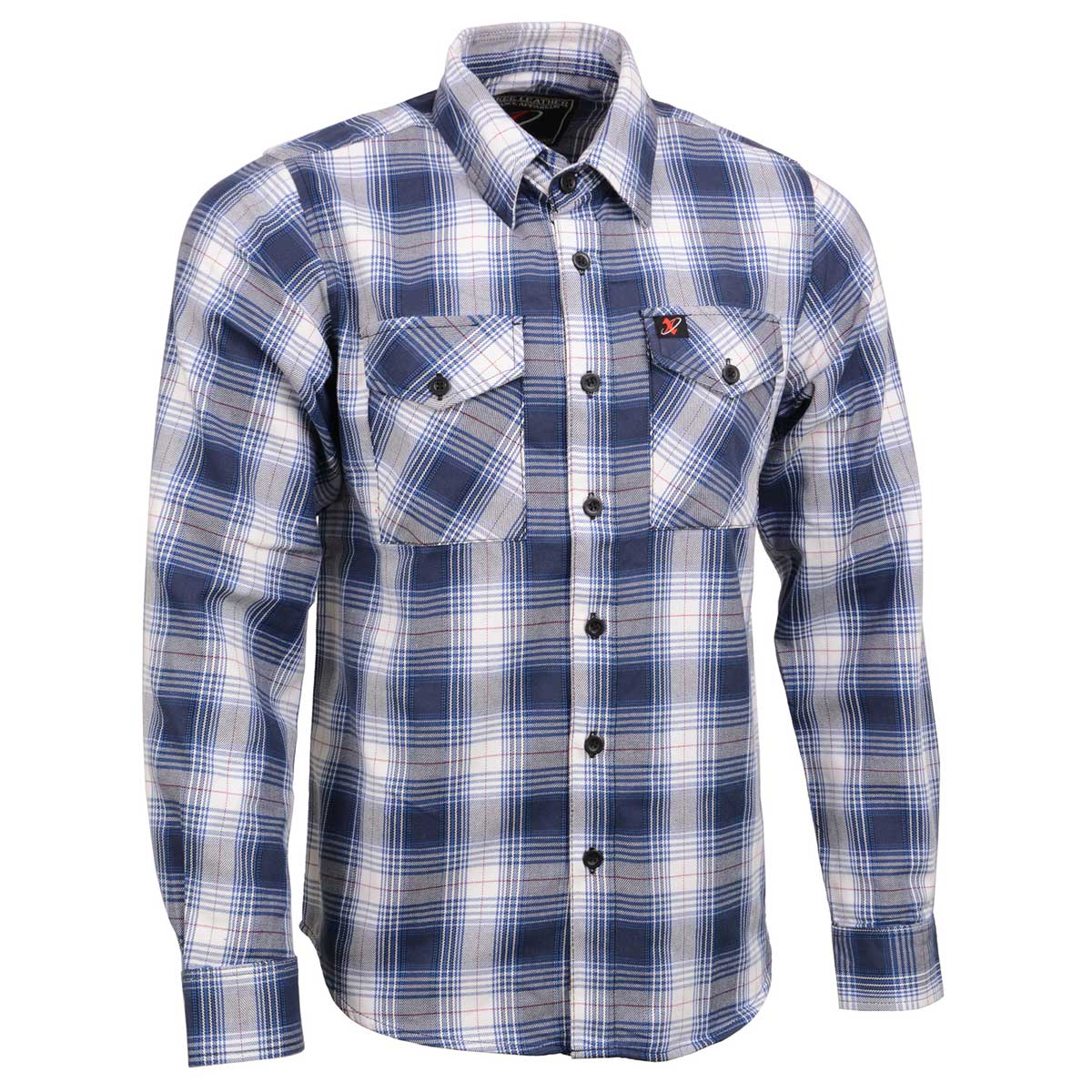 Milwaukee Leather Men's Flannel Plaid Shirt - Black & White, 100% Cotton Long Sleeve Button-Down