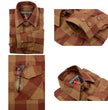 Milwaukee Leather MNG11653 Men's Brown and Beige Long Sleeve Cotton Flannel Shirt
