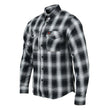 Milwaukee Leather MNG11654 Men's Black and White Long Sleeve Cotton Flannel Shirt
