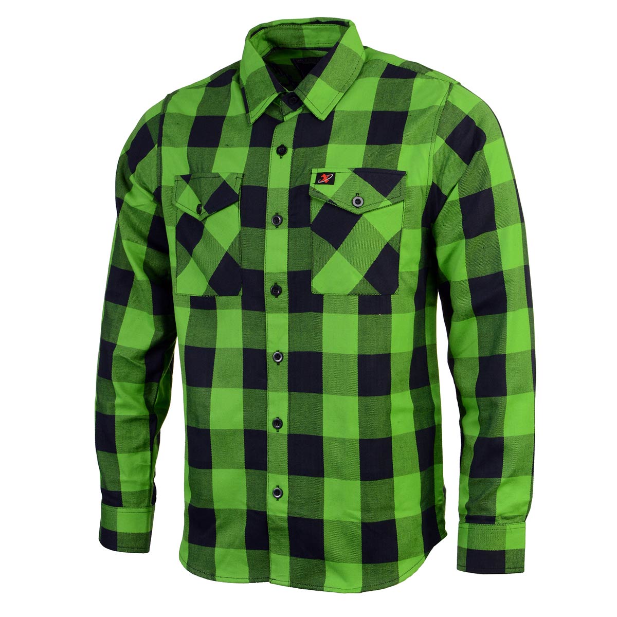 Milwaukee Leather Men's Plaid Flannel Long Sleeve Shirt with Chest