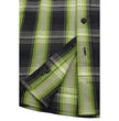 Milwaukee Leather MNG11657 Men's Black and Green with White Long Sleeve Cotton Flannel Shirt