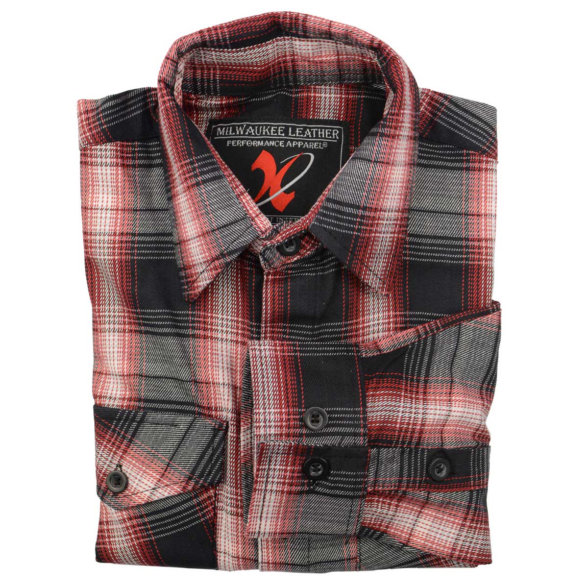 Milwaukee Leather MNG11659 Men's Black and White with Red Long