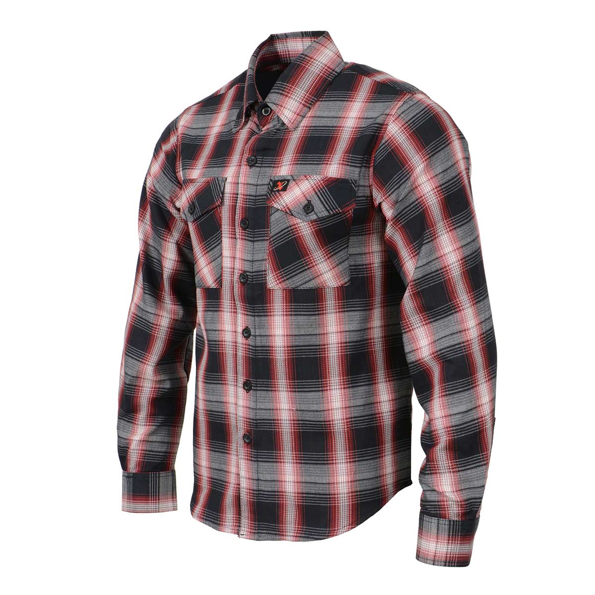 kuroフランネル Milwaukee Leather MNG11659 Men's Black and White with Red Long