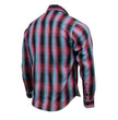 Milwaukee Leather MNG11660 Men's Black and Pink with Blue Long Sleeve Cotton Flannel Shirt