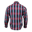 Milwaukee Leather MNG11660 Men's Black and Pink with Blue Long Sleeve Cotton Flannel Shirt
