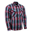 Milwaukee Leather MNG11660 Men's Black and Pink with Blue Long Sleeve Cotton Flannel Shirt