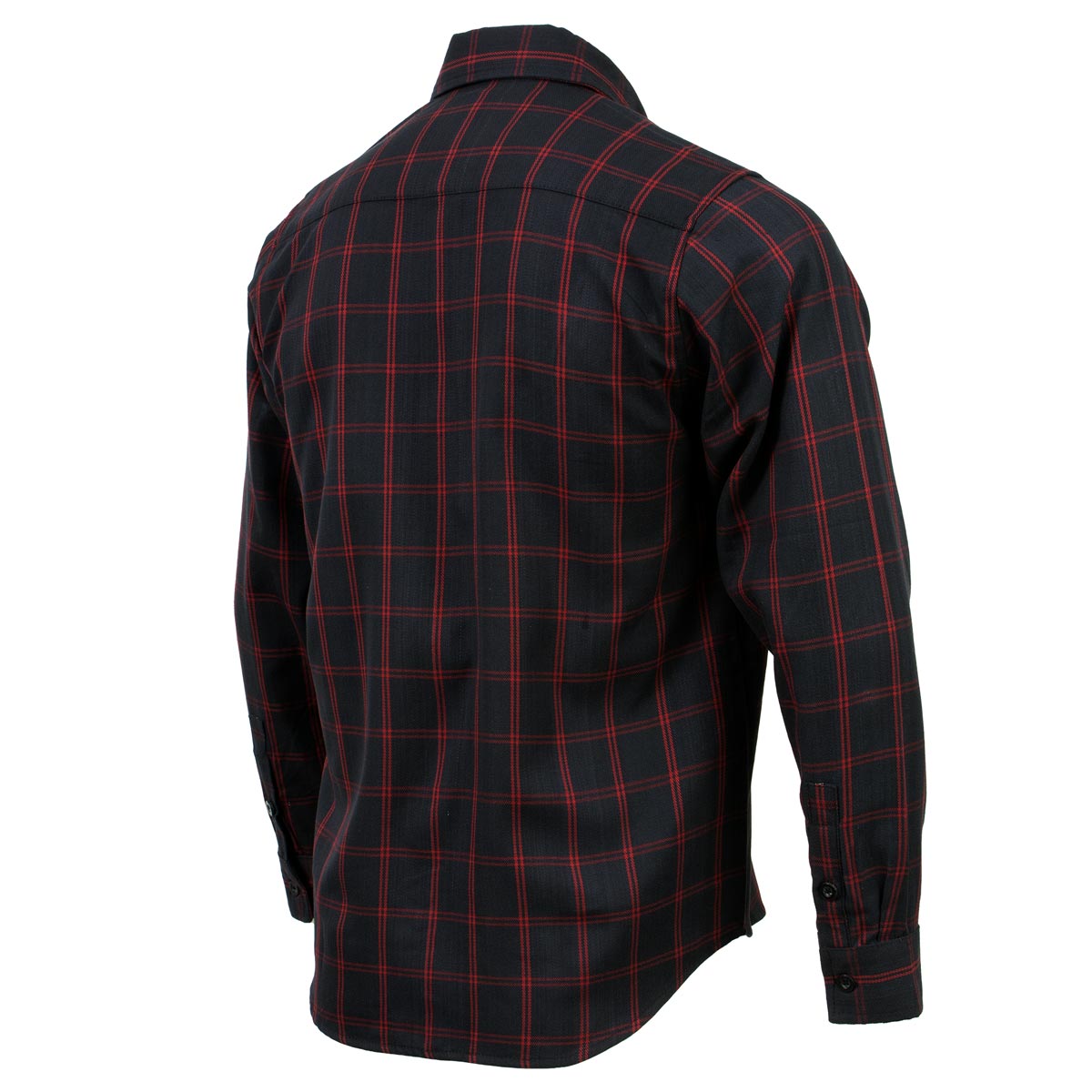 Milwaukee Leather MNG11665 Men's Black and Red Long Sleeve Cotton Flannel Shirt