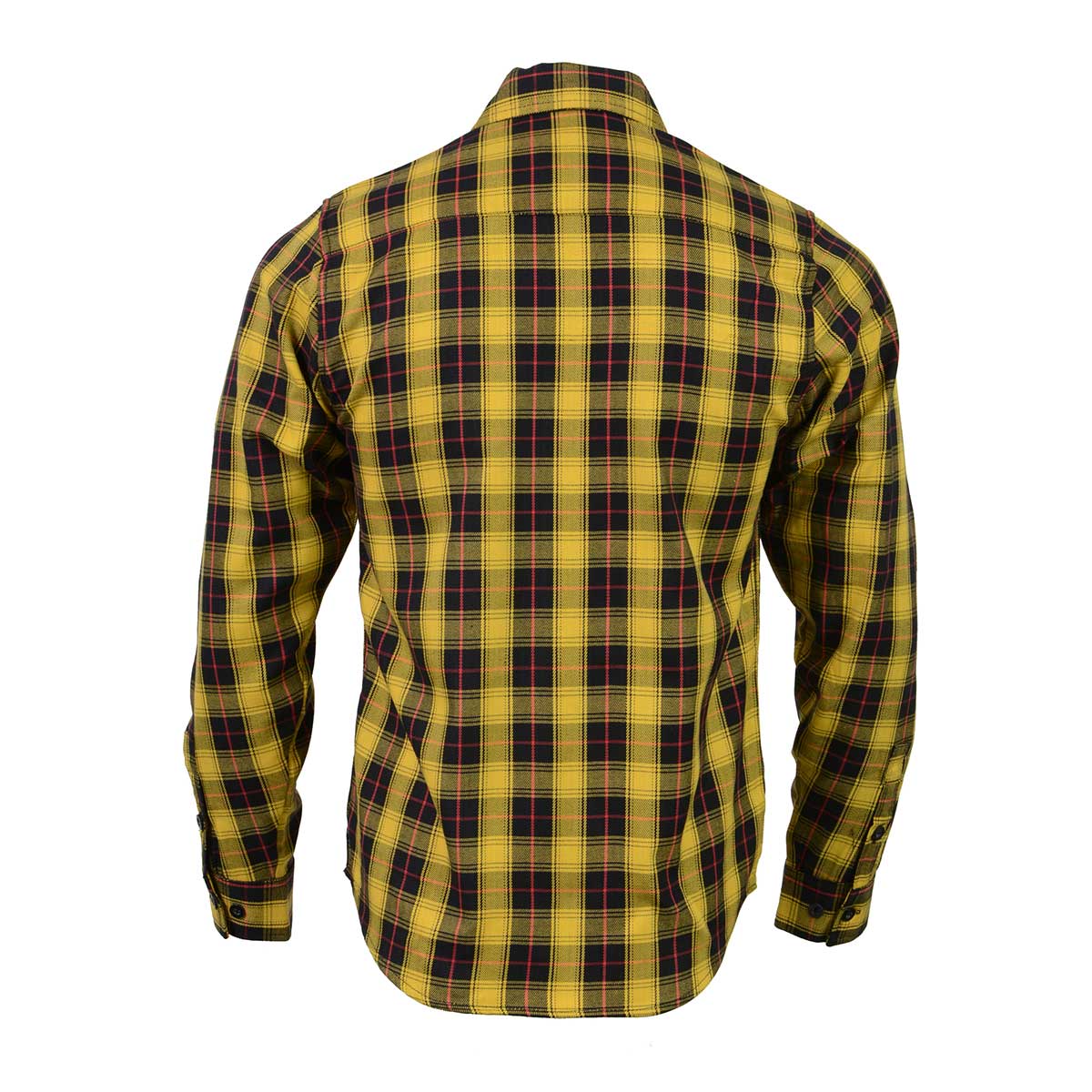 Milwaukee Leather MNG11666 Men's Black and Red with Yellow Long Sleeve Cotton Flannel Shirt