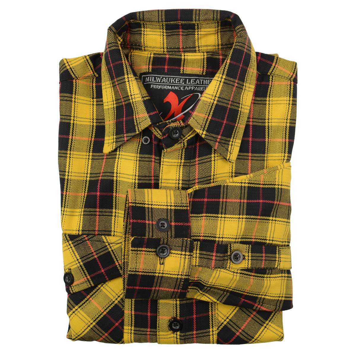 Milwaukee Leather MNG11666 Men's Black and Red with Yellow Long