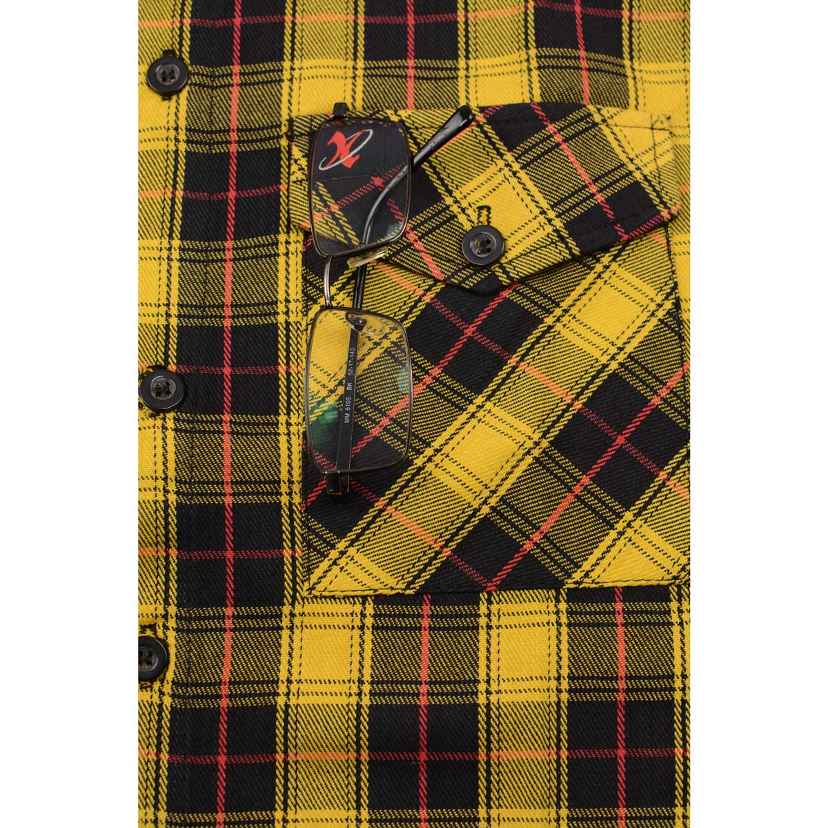 Milwaukee Leather MNG11666 Men's Black and Red with Yellow Long