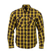 Milwaukee Leather MNG11666 Men's Black and Red with Yellow Long Sleeve Cotton Flannel Shirt