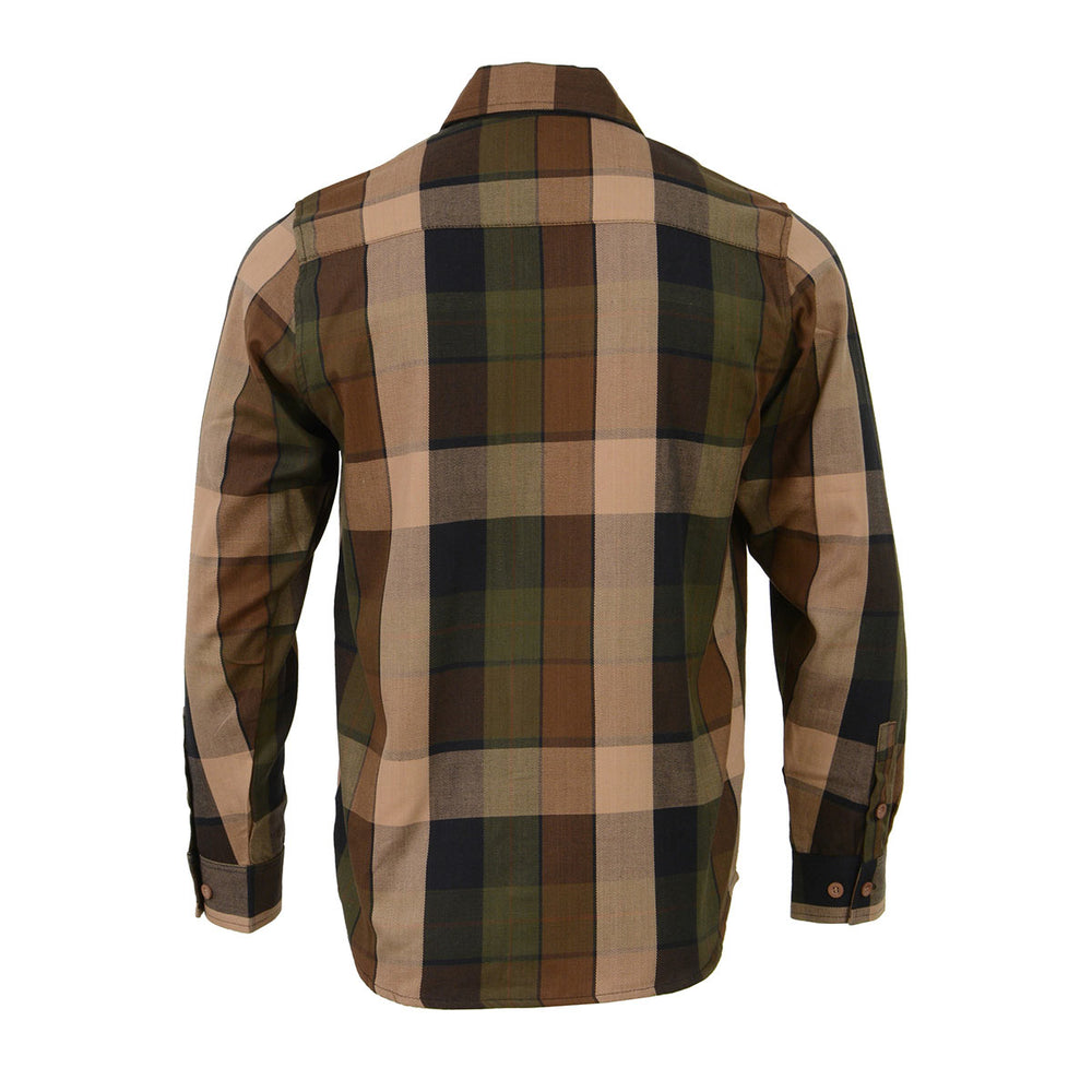Milwaukee Leather MPM1620 Men's Black Flannel Biker Shirt W/ CE Approved Armor e Milwaukee Leather MPM1620 Men's Black Flannel Biker Shirt W/ CE Approved Armor e