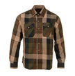 Milwaukee Leather MNG11667 Men's Brown and Beighe Long Sleeve Cotton Flannel Shirt